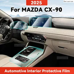 For MAZDA CX-90 2025 Auto Transparent TPU Protective Film Car Interior Central Control Navigation Panel Sticker
