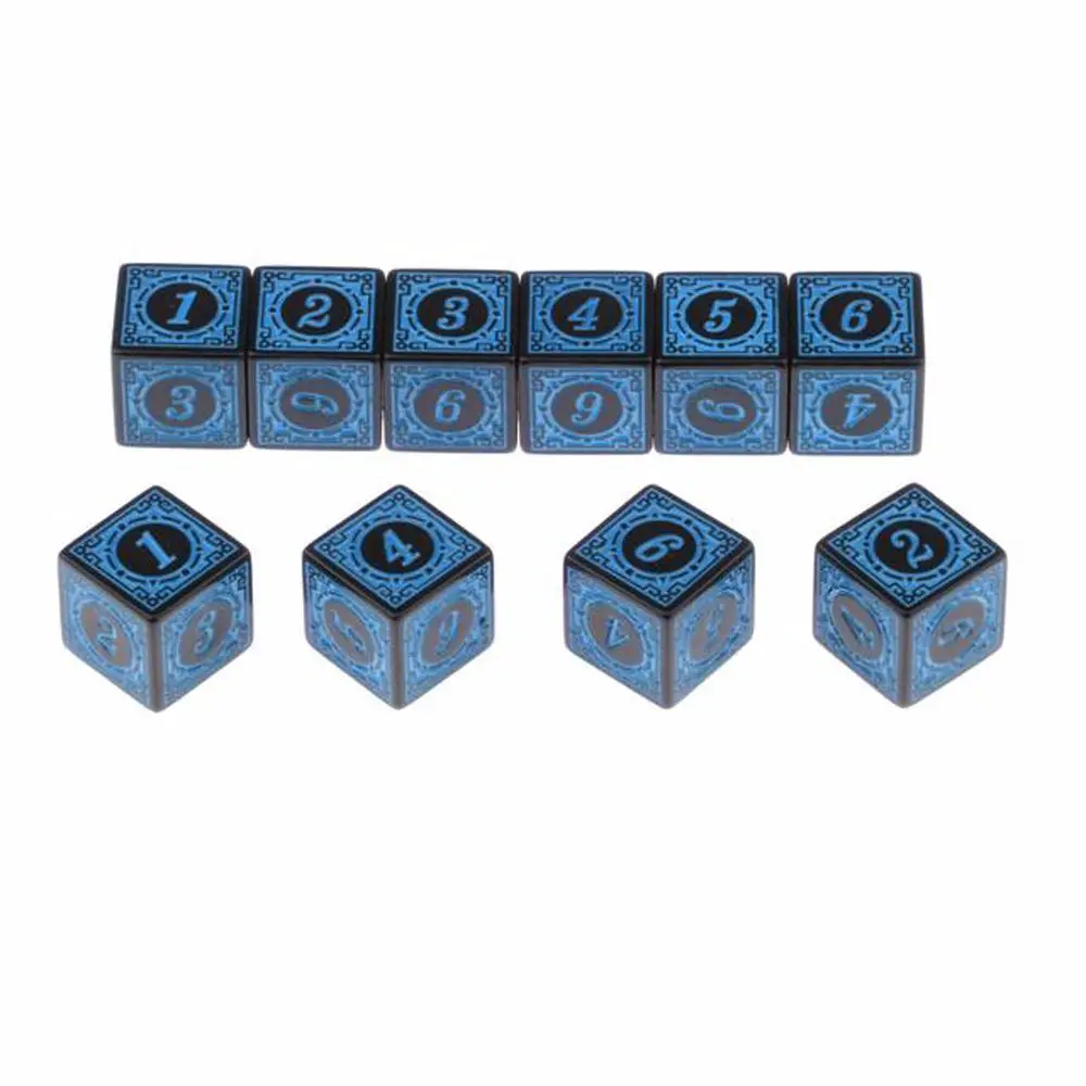 

10pcs Table game D6 Multi Sided Polyhedral Acrylic Dices
