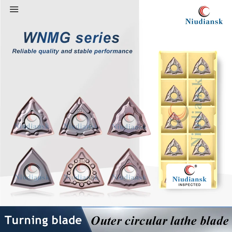 

CNC Lathe Turning Blade WNMG080404-MA WNMG080408-JMS WNMG080402-HA Machining Center Peach shaped CNC External Turning Tool Parts