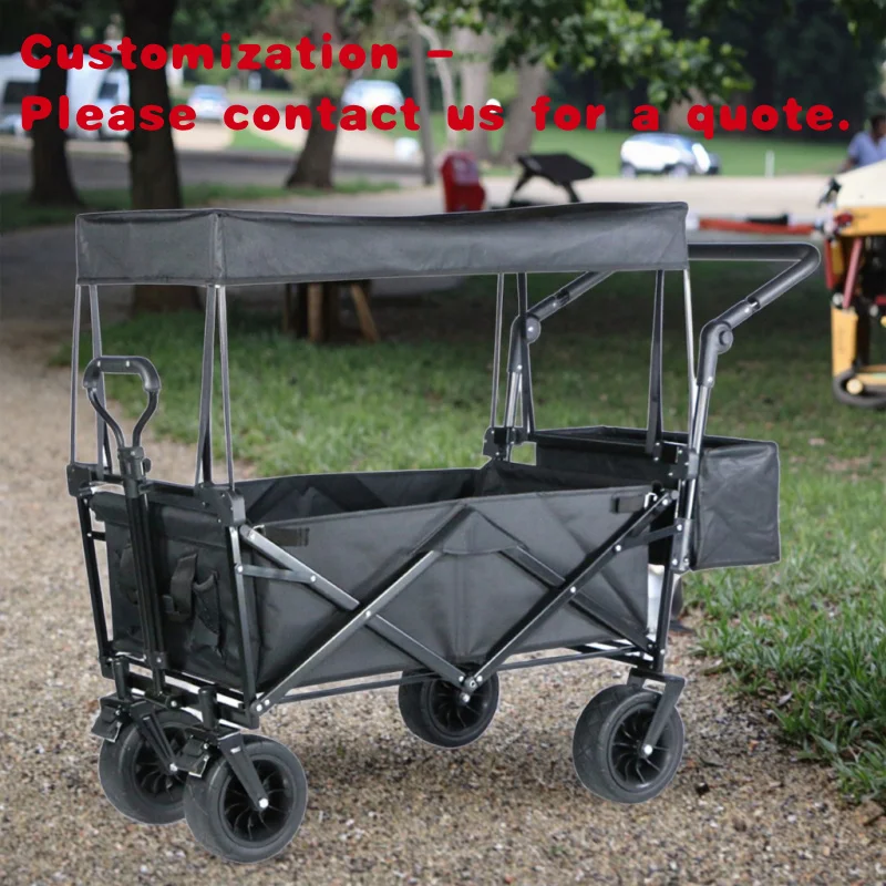 مخصص. الثقيلة PE للطي عربة المرافق في الهواء الطلق جميع عربة عربة مع 600D أكسفورد المظلة أسود أحمر Colorf #1
