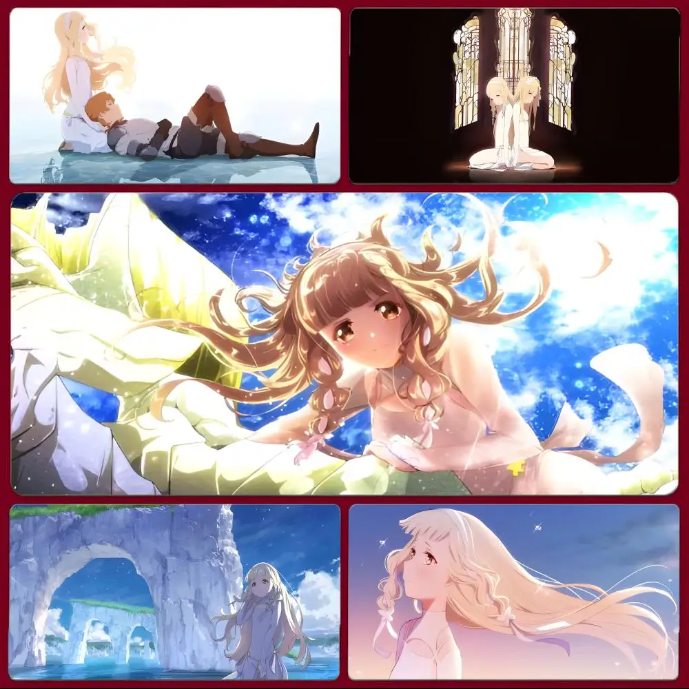 Anime M-Maquia： When the Promised Flower Blooms Mouse Pad Large Gaming Mousepad with Stitched Edges Thickened Desk Mat PC