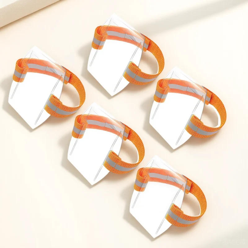 

5pcs Bright Arm Badge Holders Sturdy Pvc Polyester Protective Covers Portable Id Cards Holders Security Worker Badge Sleeve Home