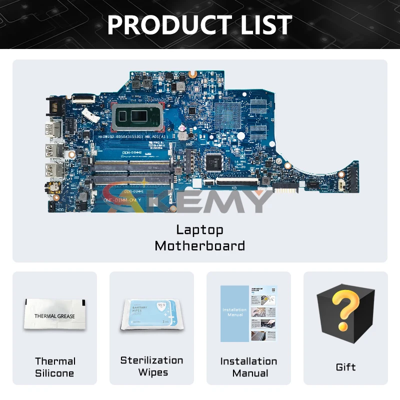 AKEMY 6050A3155301 Laptop Motherboard For HP Pavilion 14S-CF 14-CF L38212-601 Mainboard CPU I3 I5 I7 8th Gen 100% tested work