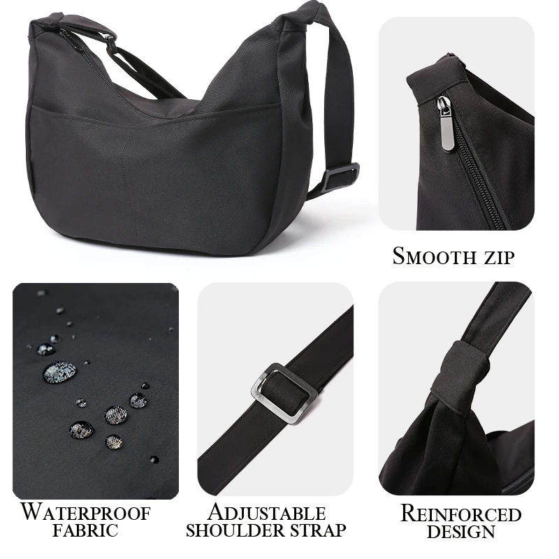 Hobo Waterproof Crossbody Bag Waist Bag for Women Mobile Phone Pouch Mini Adjustable Length Female Shoulder Bags Large Capacity