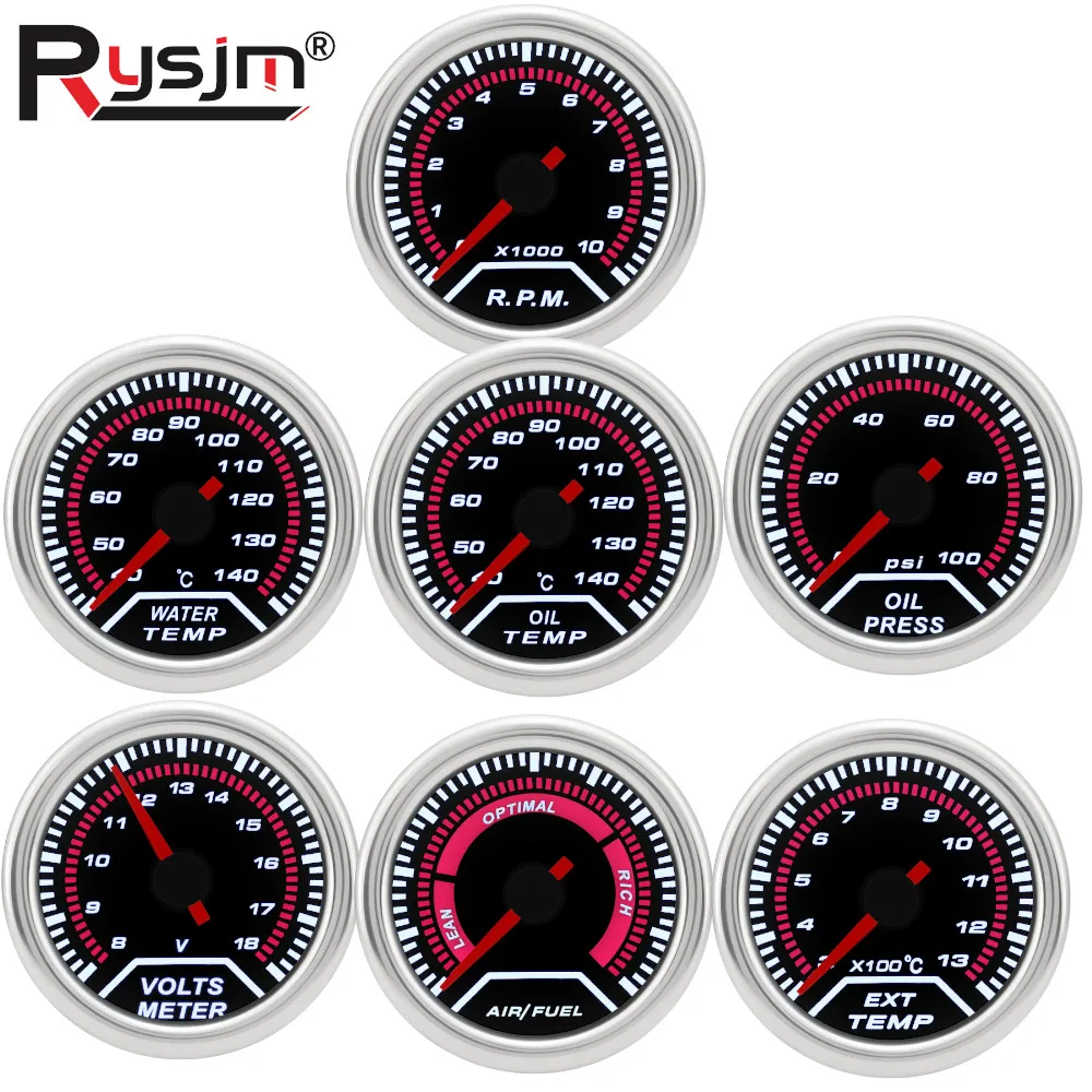 

Универсальный 12 В 52 мм датчик температуры выхлопных газов EXT PresS измеритель масла/температуры с датчиком тахометра напряжения VOLTS соотношение воздуха и топлива Ga