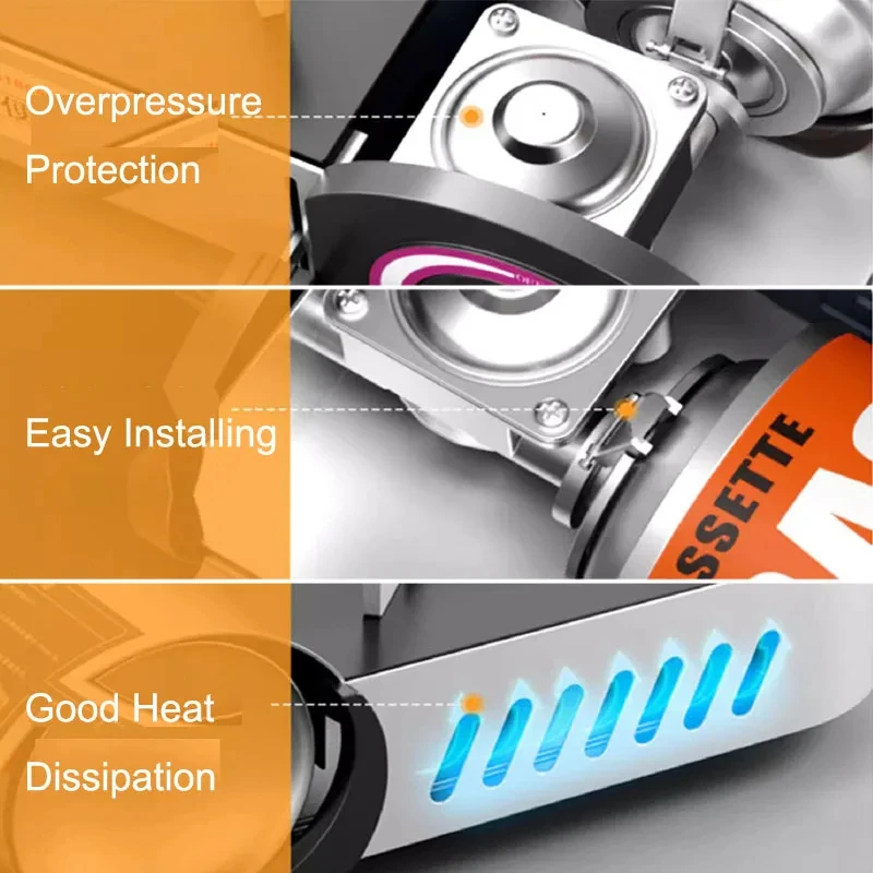 Outdoor Mini Gas Cooker Camping Hiking Picnic Fishing Hunting Cassette Barbecue BBQ Portable Outdoor Stove Cooking Kitchen