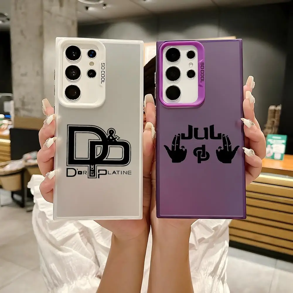 Funda De Silicona Colorida Plateada Para TeléFono Samsung Galaxy S25 Edge S24 S23 S22 S21 S20 Ultra