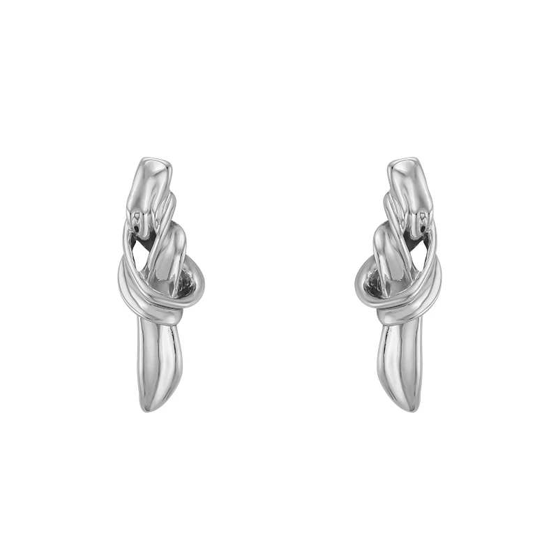 European and American knotted metal earrings for women 2022 fashion light luxury design temperament earrings