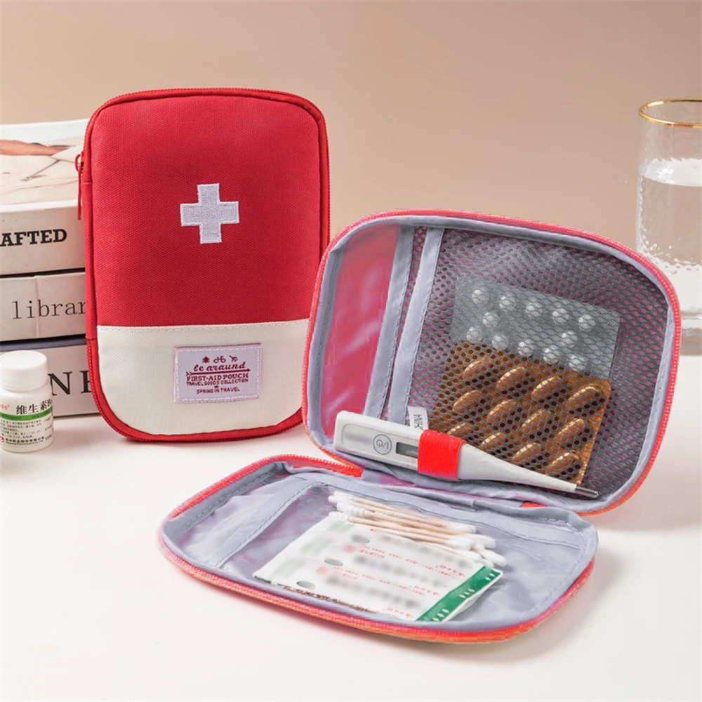Mini Travel First Aid Kit Bag - Portable Emergency Outdoor Camping Pills Plasters Storage Organizer Bag Pouch