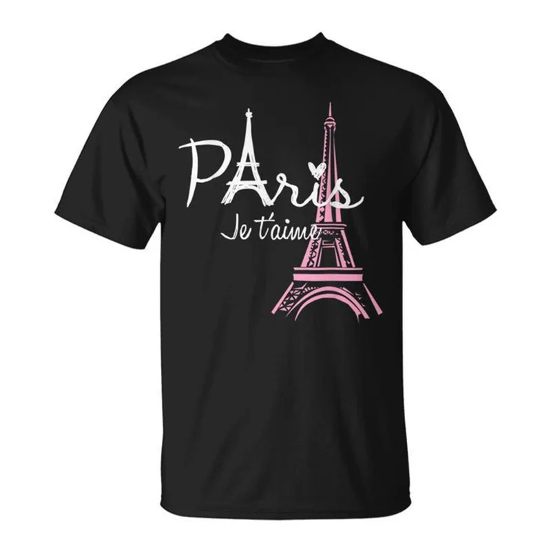 Paris Eiffel Tower Pattern T-shirt Men 3d Printed France Tees Tops Women Summer Casual Short Sleeve French Souvenir Tshirts