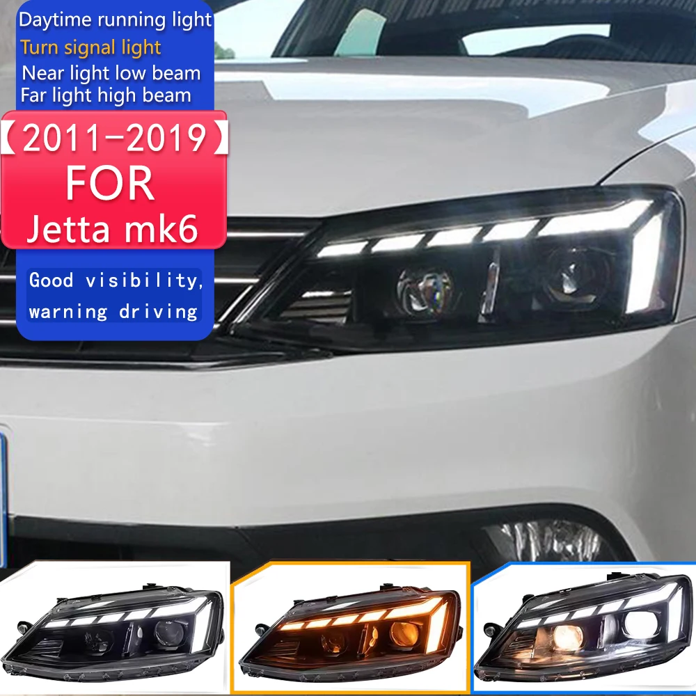 

Стайлинг автомобиля для фар Jetta mk6 2011-2019 RS5 дизайн светодиодные фары проектор линзы динамический сигнал DRL автоаксессуары
