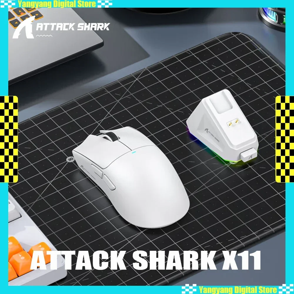 Attack Shark X11 Wireless Mouse Paw3311 22000DPI Magnetic Charging 2.4G Tri Mode E-Sports Game Mouse Customized PC Office Gifts