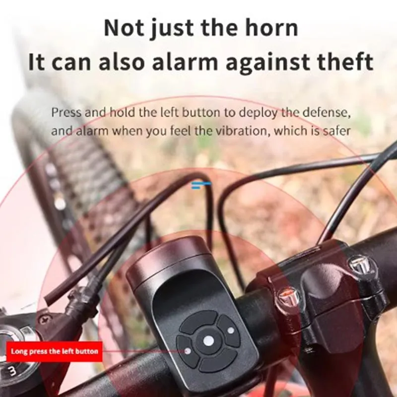 Bicycle Bell Rechargeable Bike Motorcycle Electric Anti-theft Alarm Horn Loud Alarm Ring Road Bicycle Accessories image 3