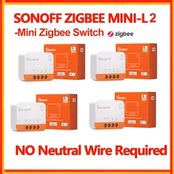 Interruptor inteligente Sonoff ZBMini L2 Zigbee, sin necesidad de cable neutro, Zigbee 3.0, a través del puente Zigbee eWelink, Zigbee Donlge E