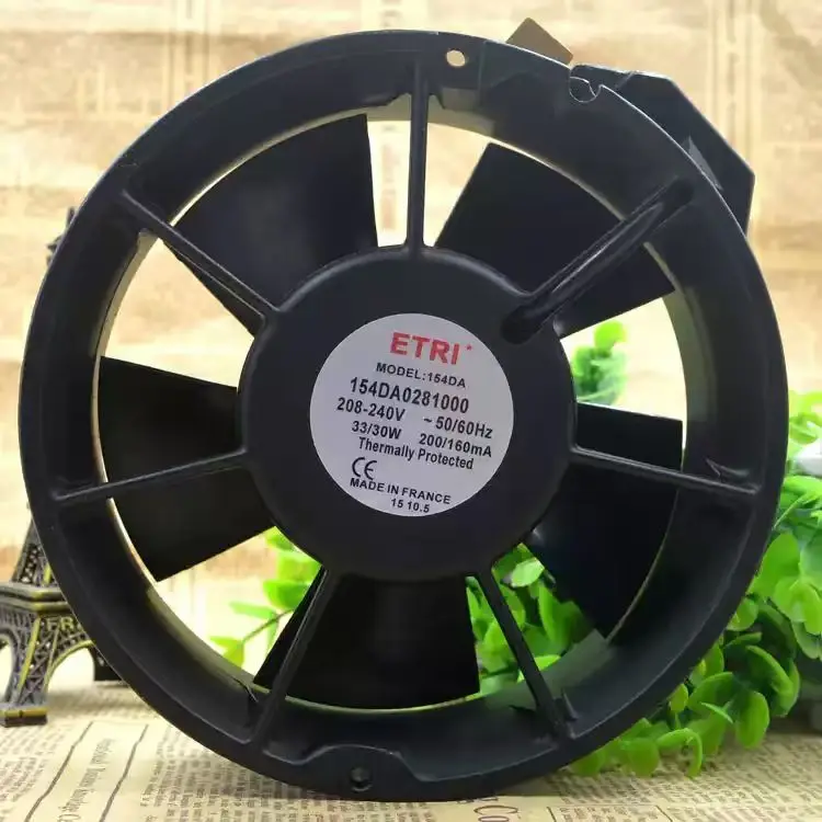 For ETRI 154DA 154DA0281000 AC 208-240V 220V 150mm Round Dual Ball Bearing Metal Welder Server Inverter Chassis Case Cooler Fans