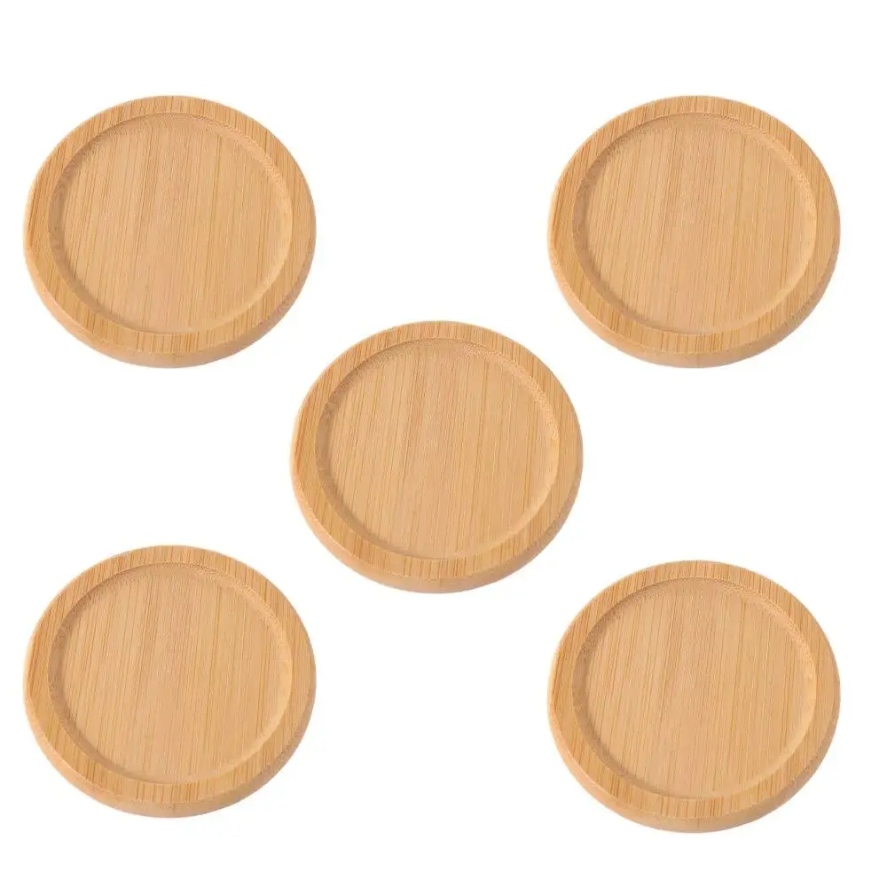 5pcs Tableware Heat-resistant Bamboo Coasters Creative Natural Tea Cup Mats Durable Insulated Placemat Desktop