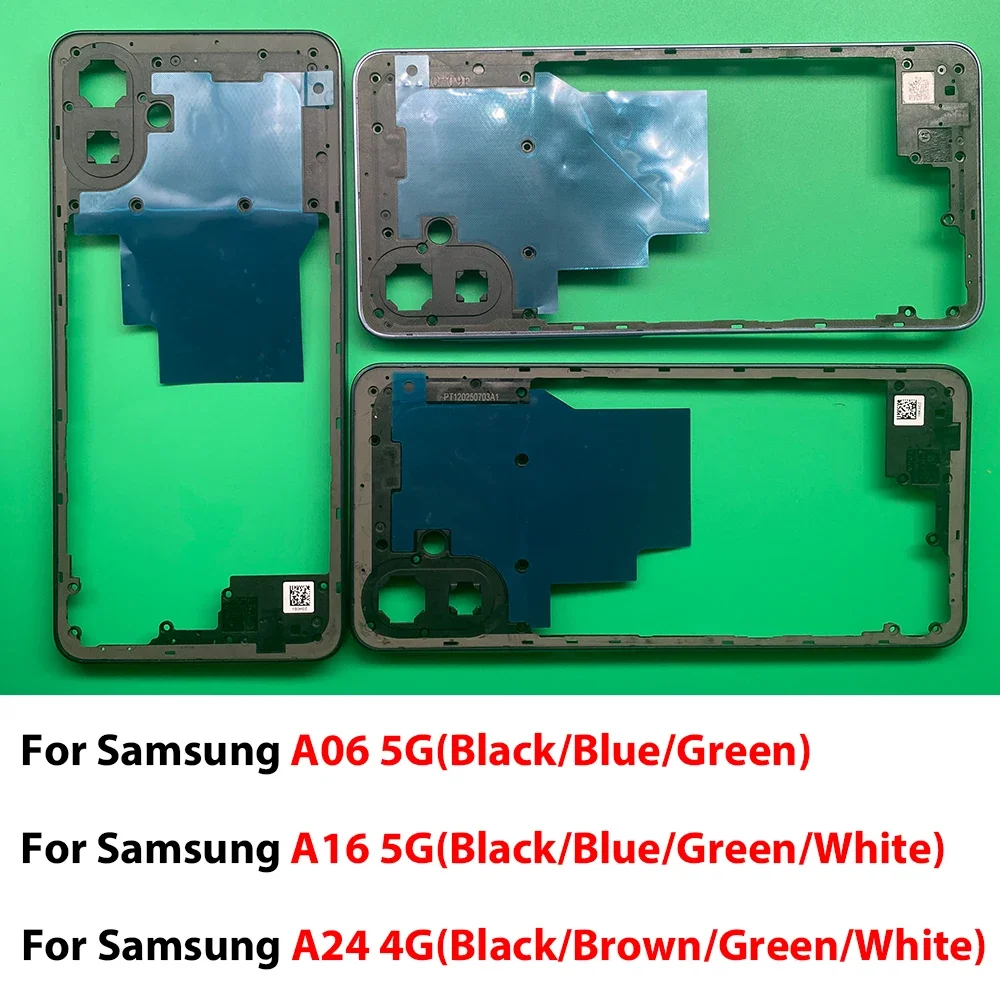 New Middle Frame For Samsung A06 5G/A16 5G/A24 4G Door Housing Bezel Repair Parts