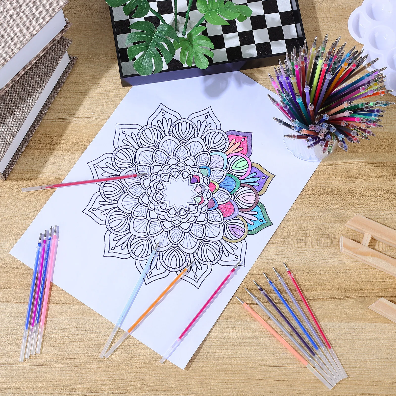 

120 Pcs Scrapbook Drawing Gel Pen Refills Colorful Metallic Coloring Neon Replacements