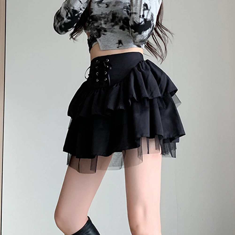 

Юбка с высокой талией Юбка в стиле ретро Короткая юбка Сплошной цвет Всесезонный Повседневный стиль Микроэластичность Черный Повседневная прогулка