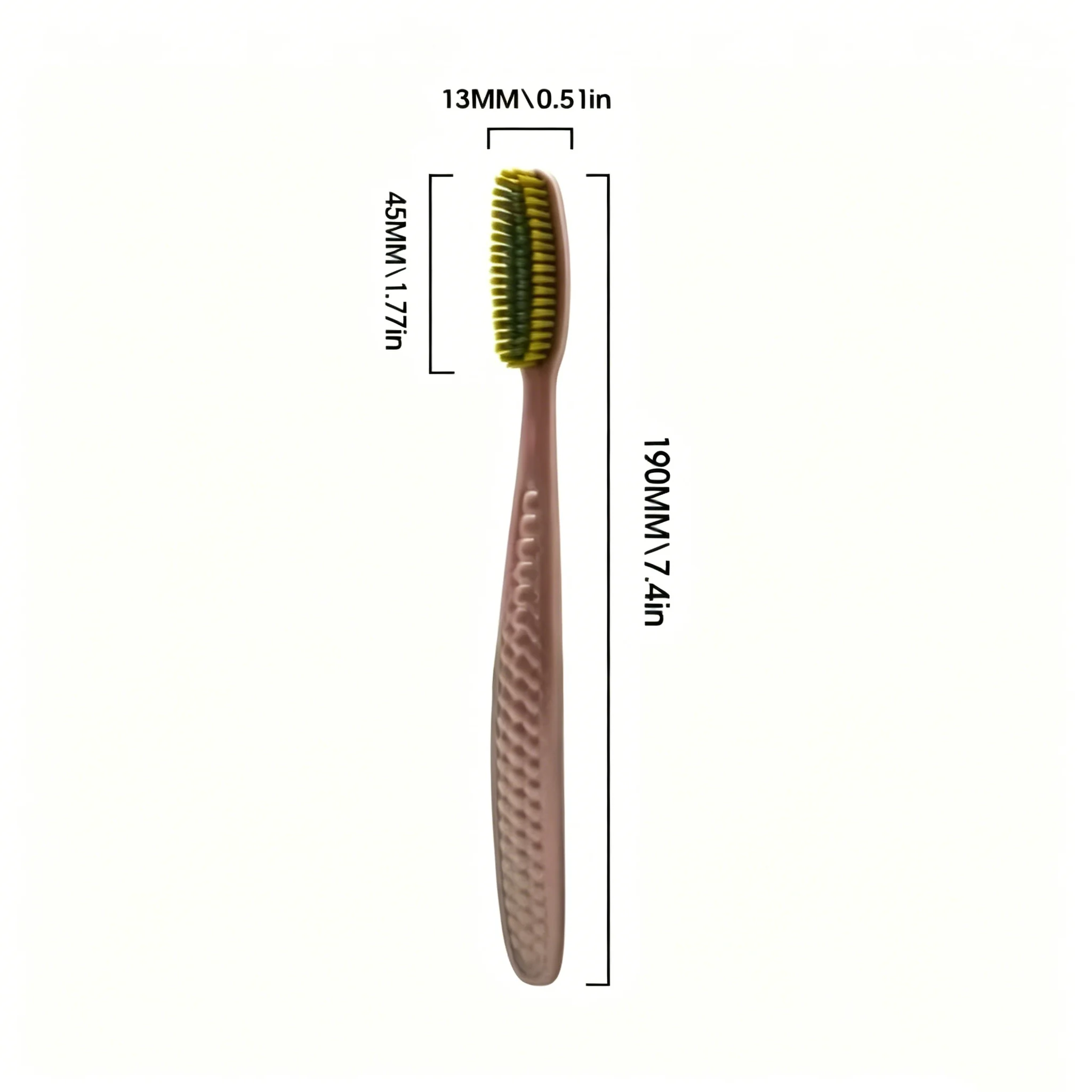 Soft Hair Toothbrush 5pcs Bag with Curved Extended Brush Head for Deep Oral Cleaning in 5 Colors for Adults