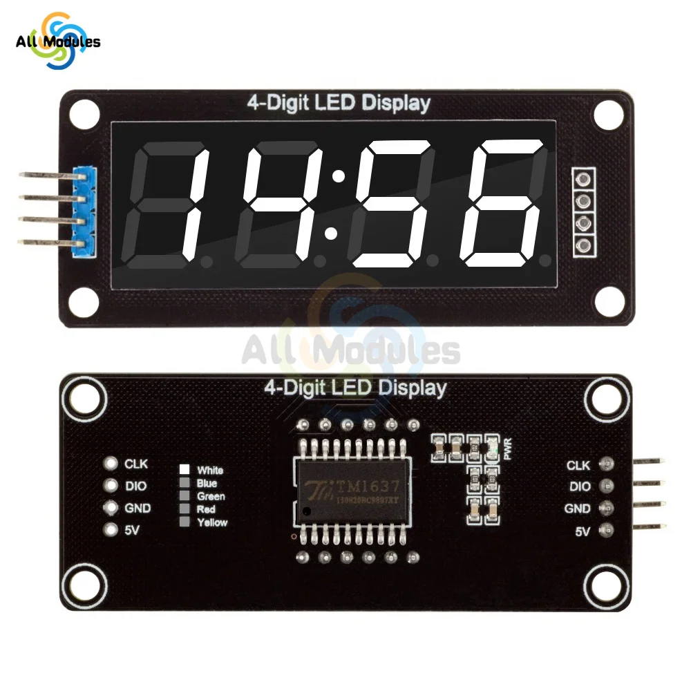 TM1637 LED Display Modul für Arduino 4 Digit 7 Segment 0,56 inch Zeit Uhr Anzeige Rohr Modul Rot Blau Grün gelb Weiß