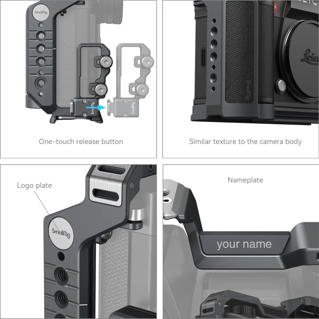 Smallrig-jaula de cámara de aleación de aluminio para Leica SL2 / SL2-S SL3, soporte de zapata fría, Arca-Swiss, placa de liberación rápida, 4510, 4162