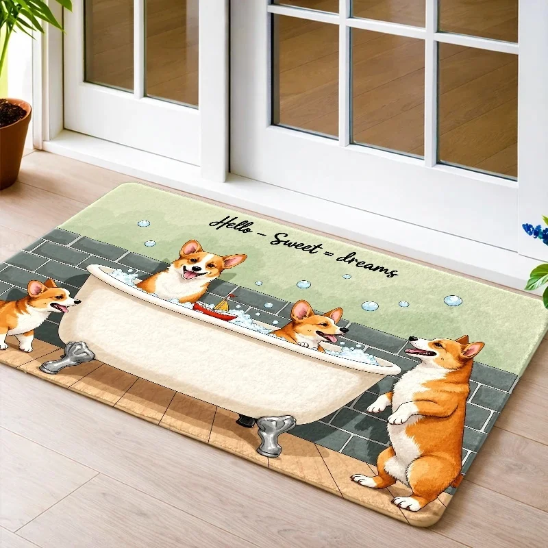 Halloween Gnome Pumpkin Bat Welcome Print Doormat Non Slip Entrance Rug Indoor Front Door Floor Mat Home Decor