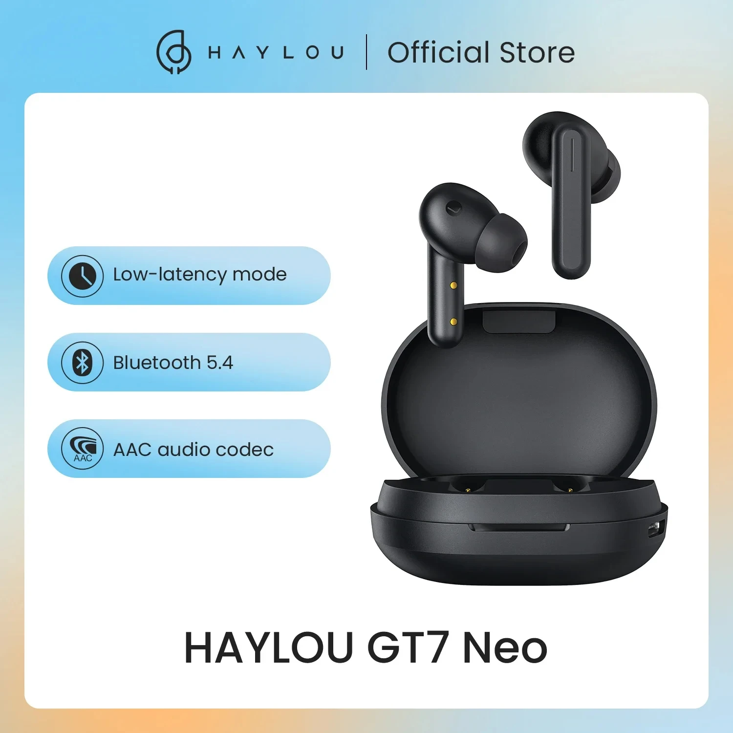 HAYLOU GT7 Neo TWS Wireless Headphones V5.4 Bluetooth Earphones Smart Touch Control Earbuds AAC Audio Decording Sport Headset