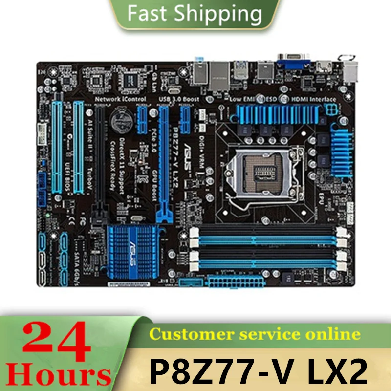 

P8Z77-V LX2 motherboard Used original LGA 1155 LGA1155 DDR3 32GB USB2.0 USB3.0 SATA3 Desktop Mainboard