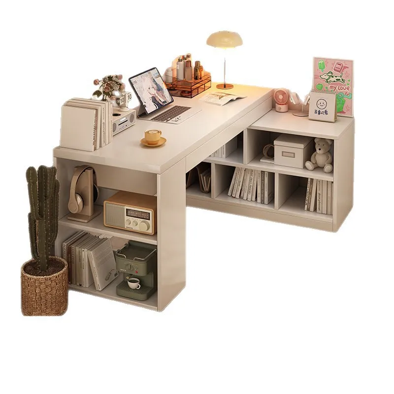 Corner Desk Adult Home Writing Desk Bedroom Girl Dresser L-Shaped Table Retractable Corner Computer Desk