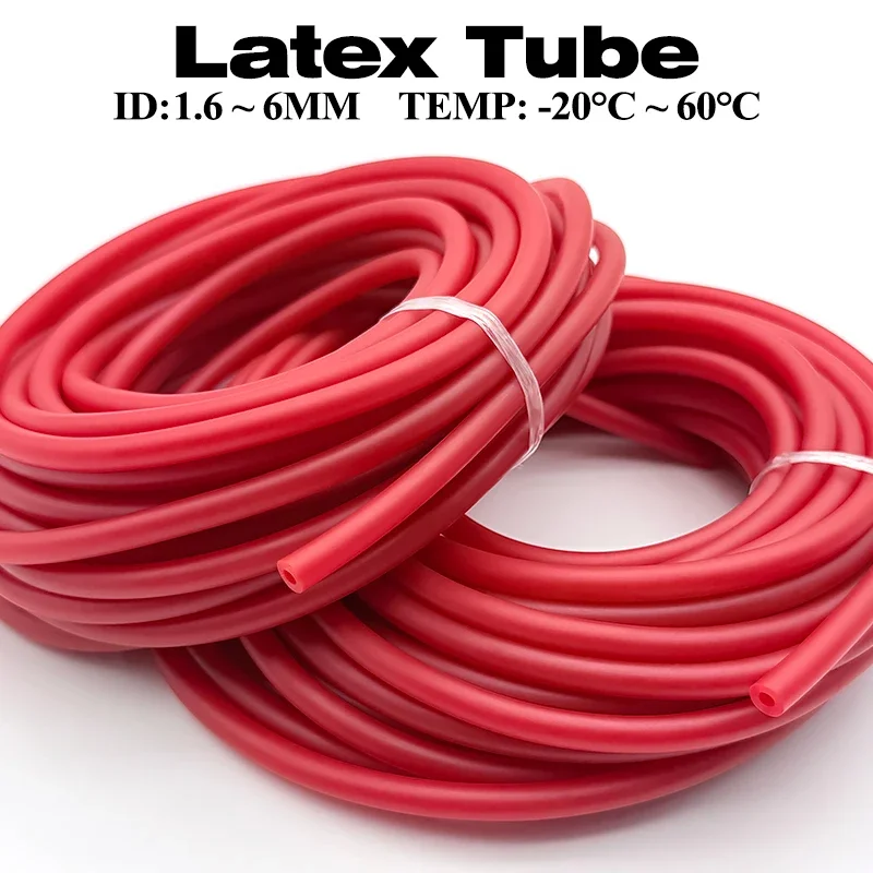 

Резиновый шланг из натурального латекса 1/2/3 м, красный, ID 1.6-6 мм, высокоэластичный, высокопрочный, морозостойкий, прочный, для рогатки/катапульты
