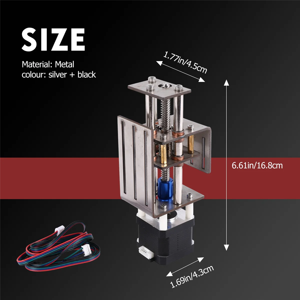 ABYL CNC Z-Axis Sliding Table CNC Router Kit DIY Milling Small Transmission Module 100mm Distance Wood Miller Z Axis Motor