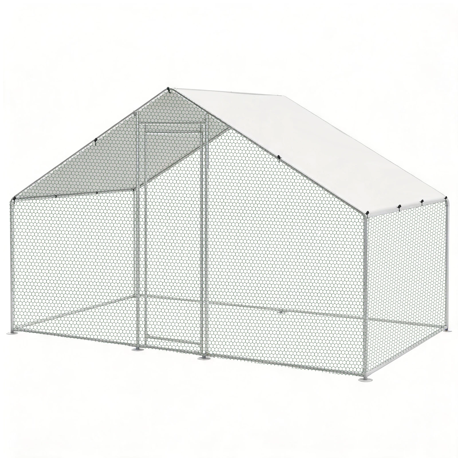 BHB 6.6 X 9.8 X 6.6 ft Large Metal Chicken Coop with Run, Walkin Chicken Coop for Yard with Waterproof Cover, Large Poultry Cage for Hen House, Duck Coop and Rabbit Run