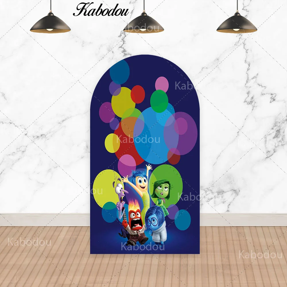 Inside Out Arch Photo Backdrop Arched Wall Kids Happy Birthday Pixar Cartoon Chiara Photography Background