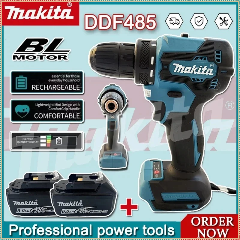 

Аккумуляторный многофункциональный шуруповерт Makita DDF485 10 мм LXT, ударный, бесщеточный, перезаряжаемый, компактный