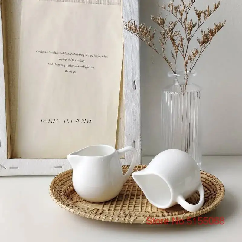 Mini Creamer Cafe Barista Milk Jug Espresso Coffee Maker Accessories Coffeeware Ceramic Milk Tank Pitcher Cup Factory Wholesale