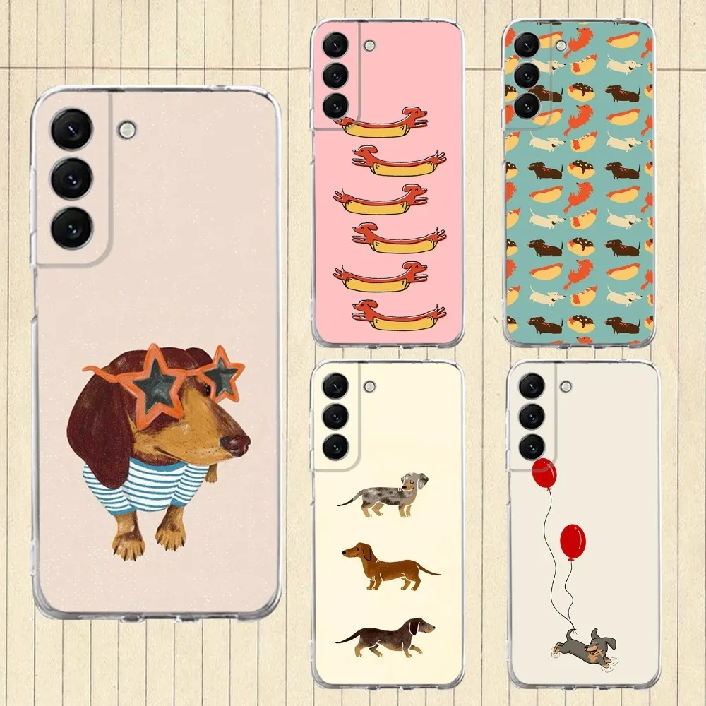 

Sausage Dog Dachshund Phone Case Silicone For Samsung S30,S23,21,22,20 Ultra,S20 FE lite,S10,9,PIus Note20ultra Cover Clear