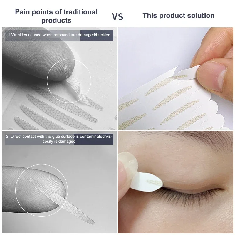 Autocollants pour paupières, bande Double paupière, avec poignée, naturel, Invisible et longue durée, outil de beauté pour grands yeux, 60/100/120