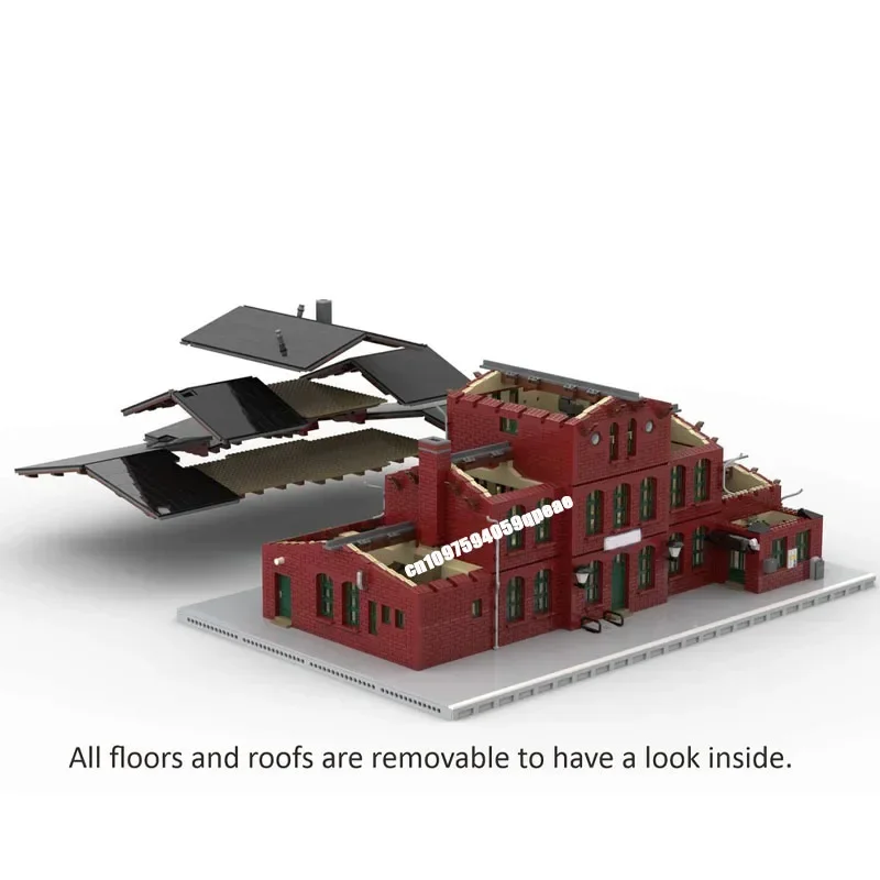 Nieuwe Stad Hot Selling Street View Moc Modulaire Tak Lijn Treinstation Model Aangepaste Puzzel Diy Creatieve Ideeën Kinderen Speelgoed Geschenken