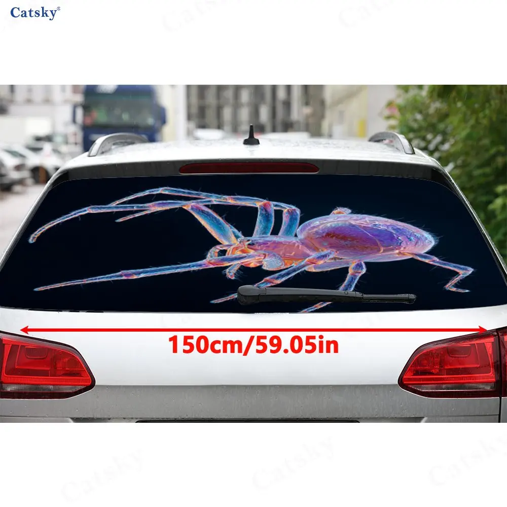 Magic Spider PVC Perforated Car Vinyl Wraps, Privacy Enhancing Design For Rear Window, Car Rear Windshield Sticker