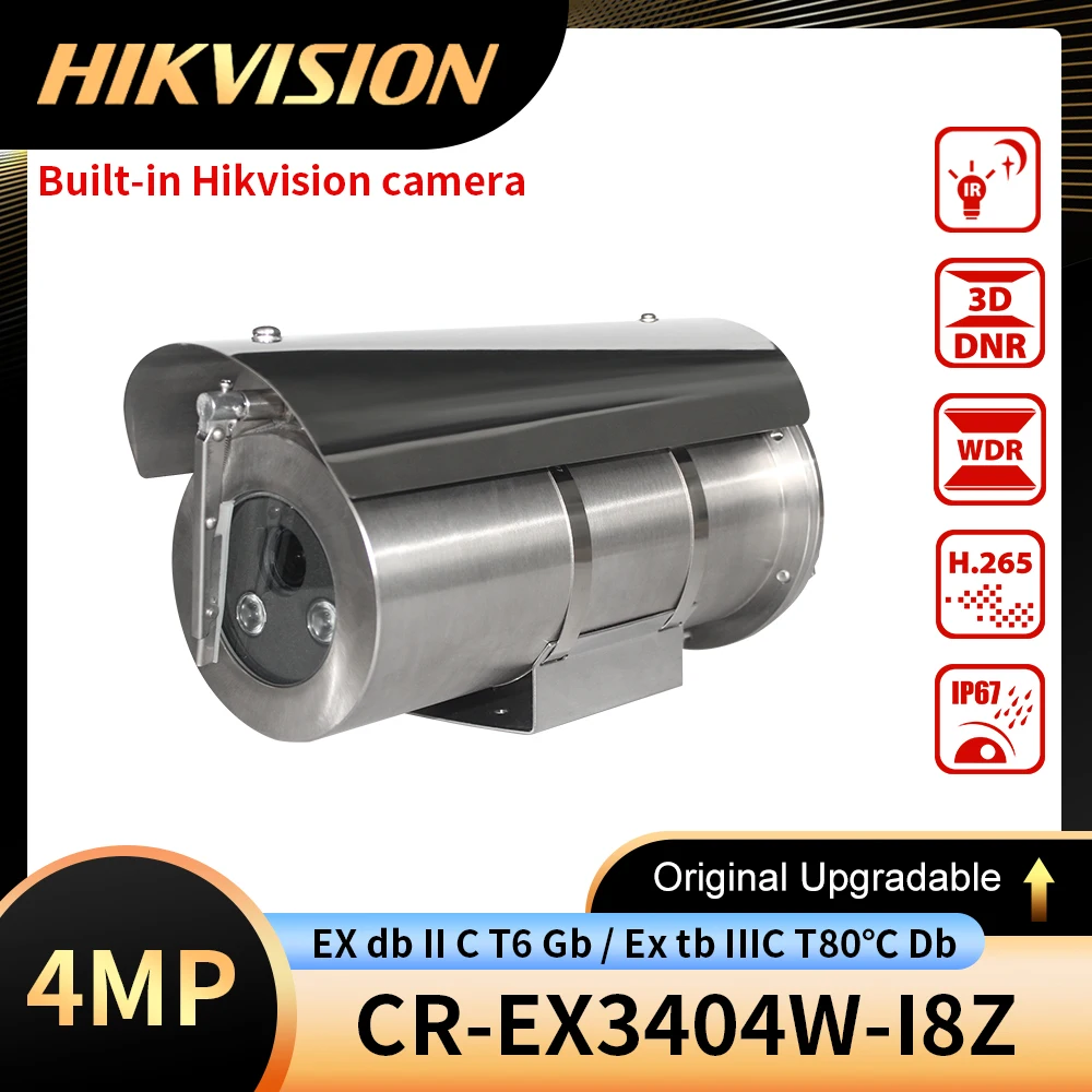 Explosion-Proof Camera 2MP/4MP built-in hikvision camera 304 Stainless Steel Support PoE Hik-Connect app IR  50m