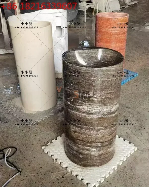 YAONatural silver grey travertine stone base sink for home hotel decoration