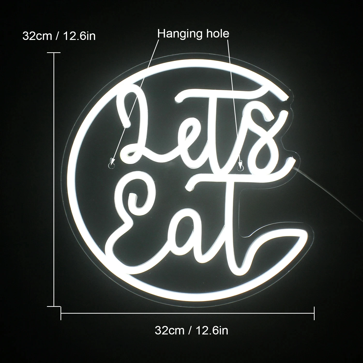 Lets eat Neon Sign Convenience store snack shop LED Neon Light Wall for Bedroom Home Bar Room Club Party Wall Decoration Gift