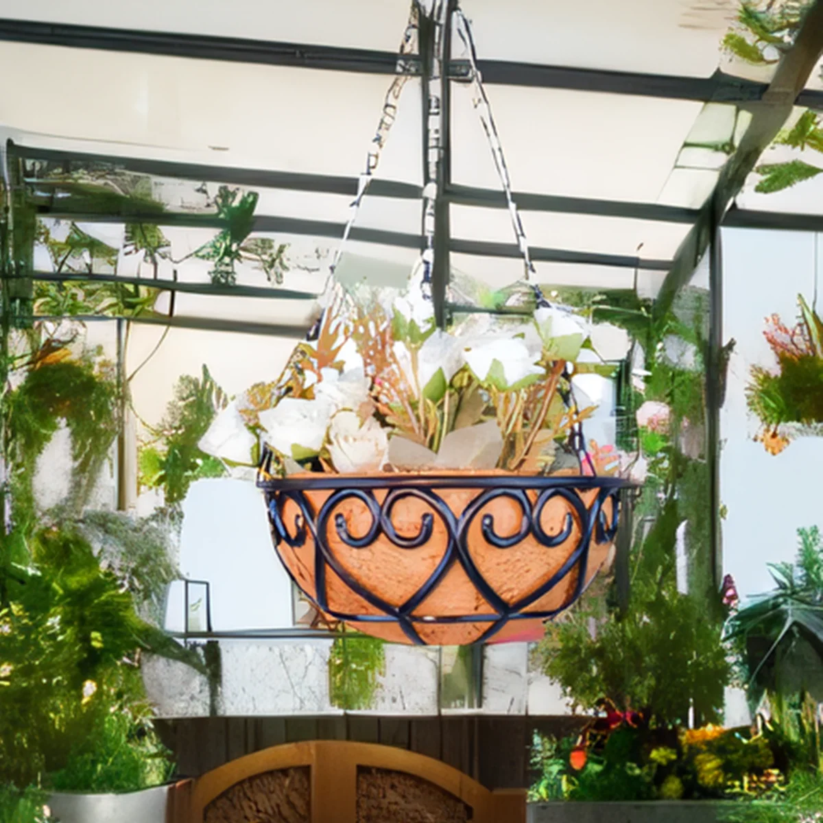 กระถางแขวนเหล็กเคลือบลายมะพร้า - Spider Plant Hanging บทวิจารณ์และราคา