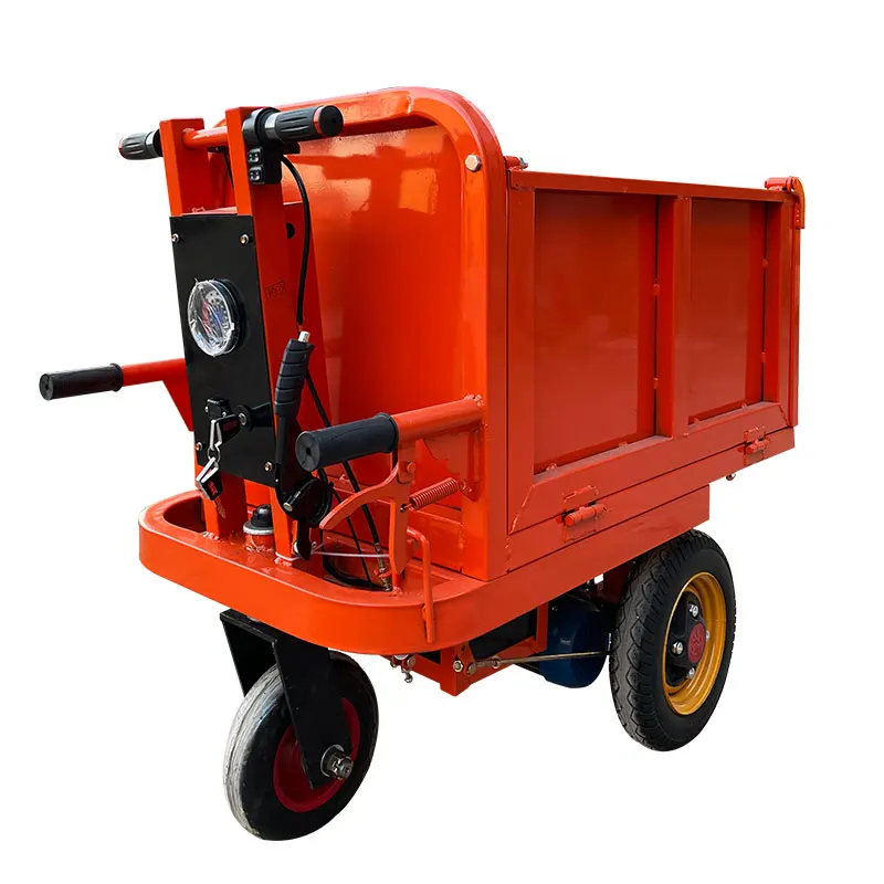 Electric construction site transporting mortar loading tipping tricycle