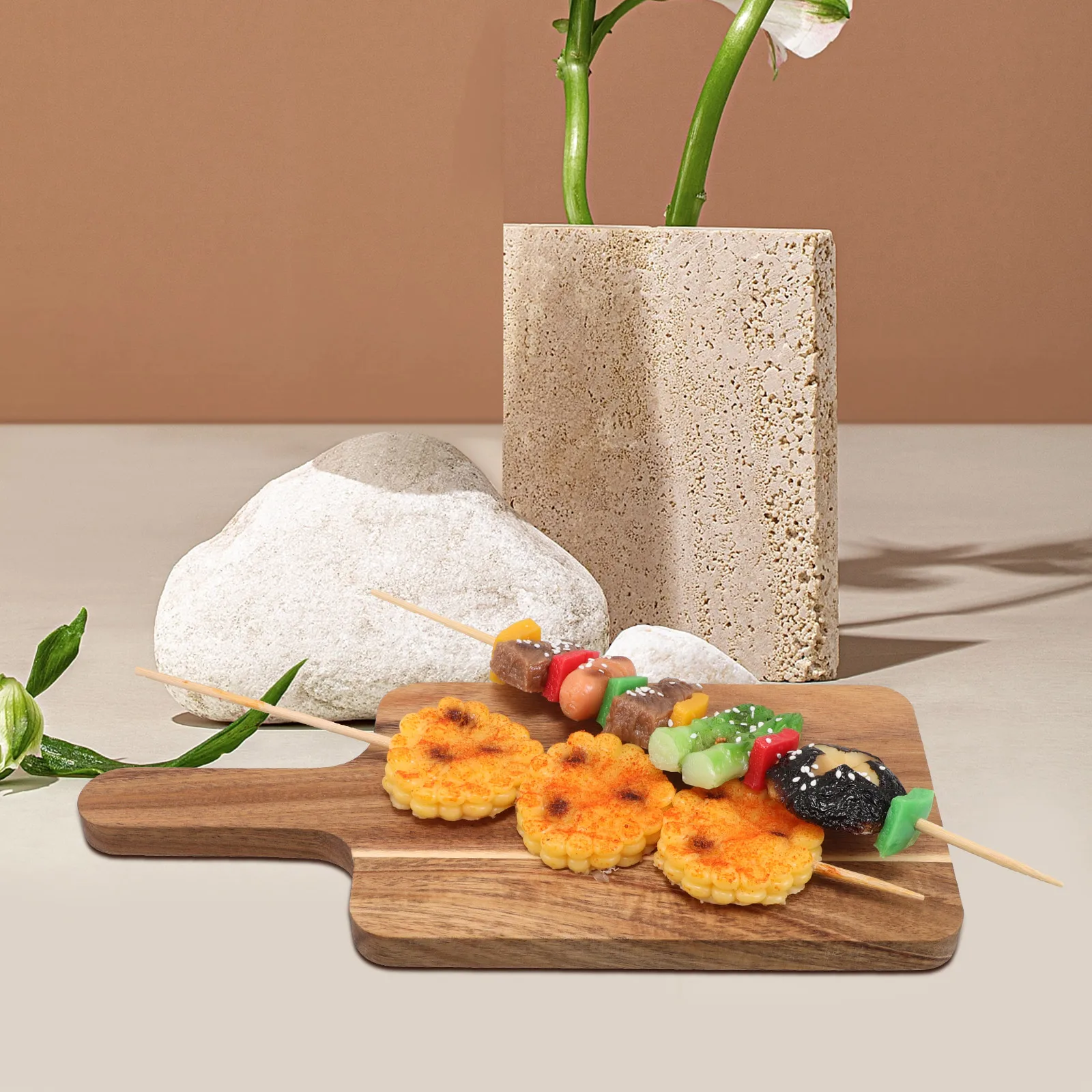 

wood Board With Long Handle Small Chopping Board For Kitchen Serving Tray Meat Cheese Bread Pizza Salad