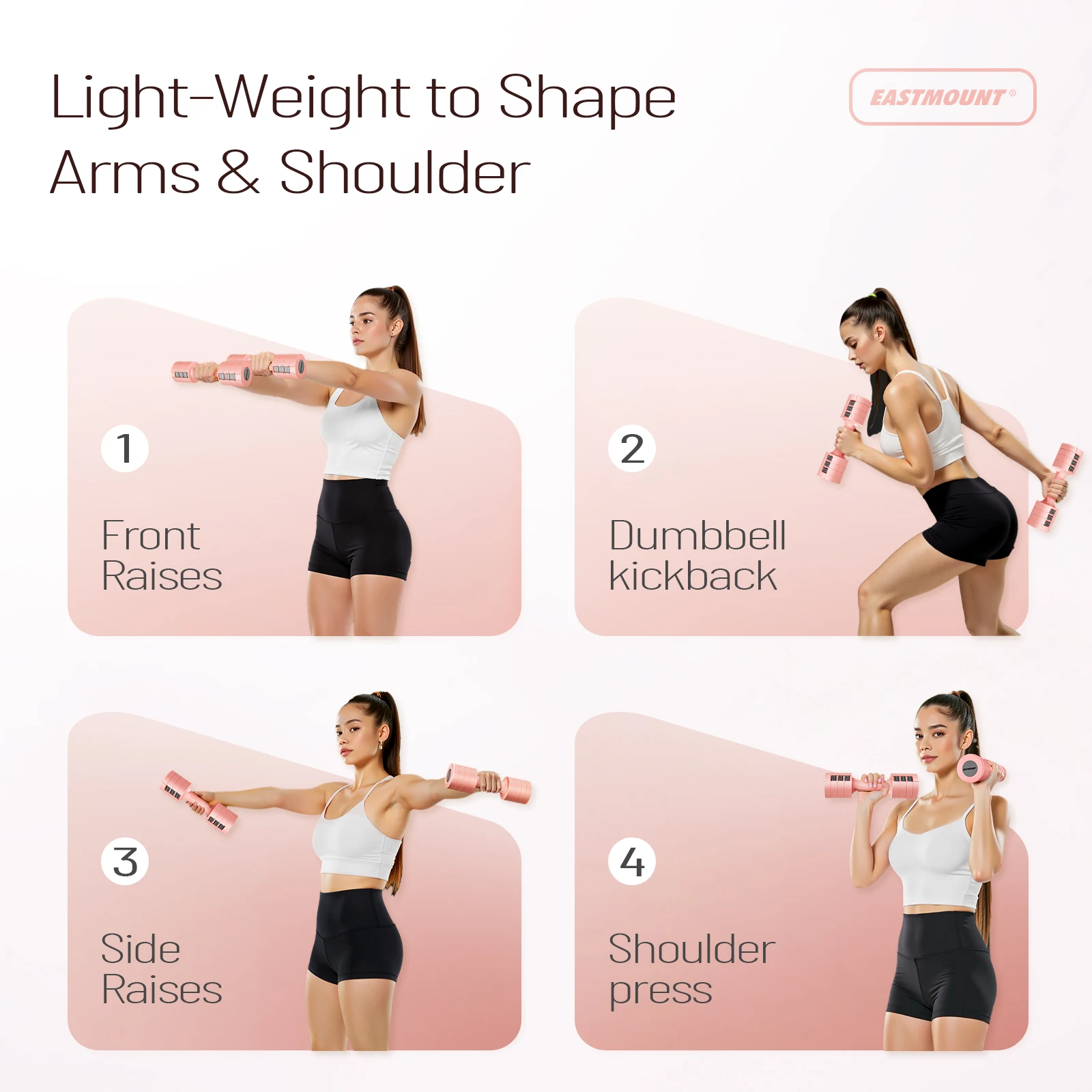 Quick Change Pink Adjustable Dumbbell 1S Fast Adjust Hand Weights for Ladies Beginners Strength Training Shoulder Recovery