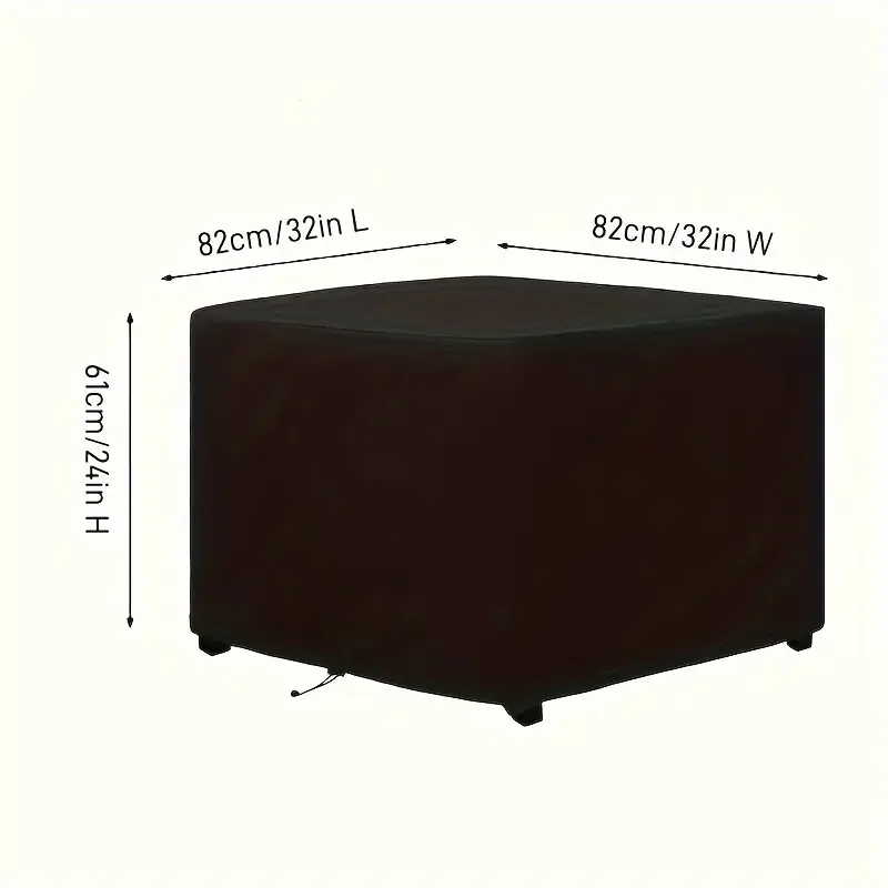 غطاء حفرة النار المربع المقاوم للماء مع إغلاق برباط - بوليستر متين 210T - للشواء في الهواء الطلق والتخييم والنزهات