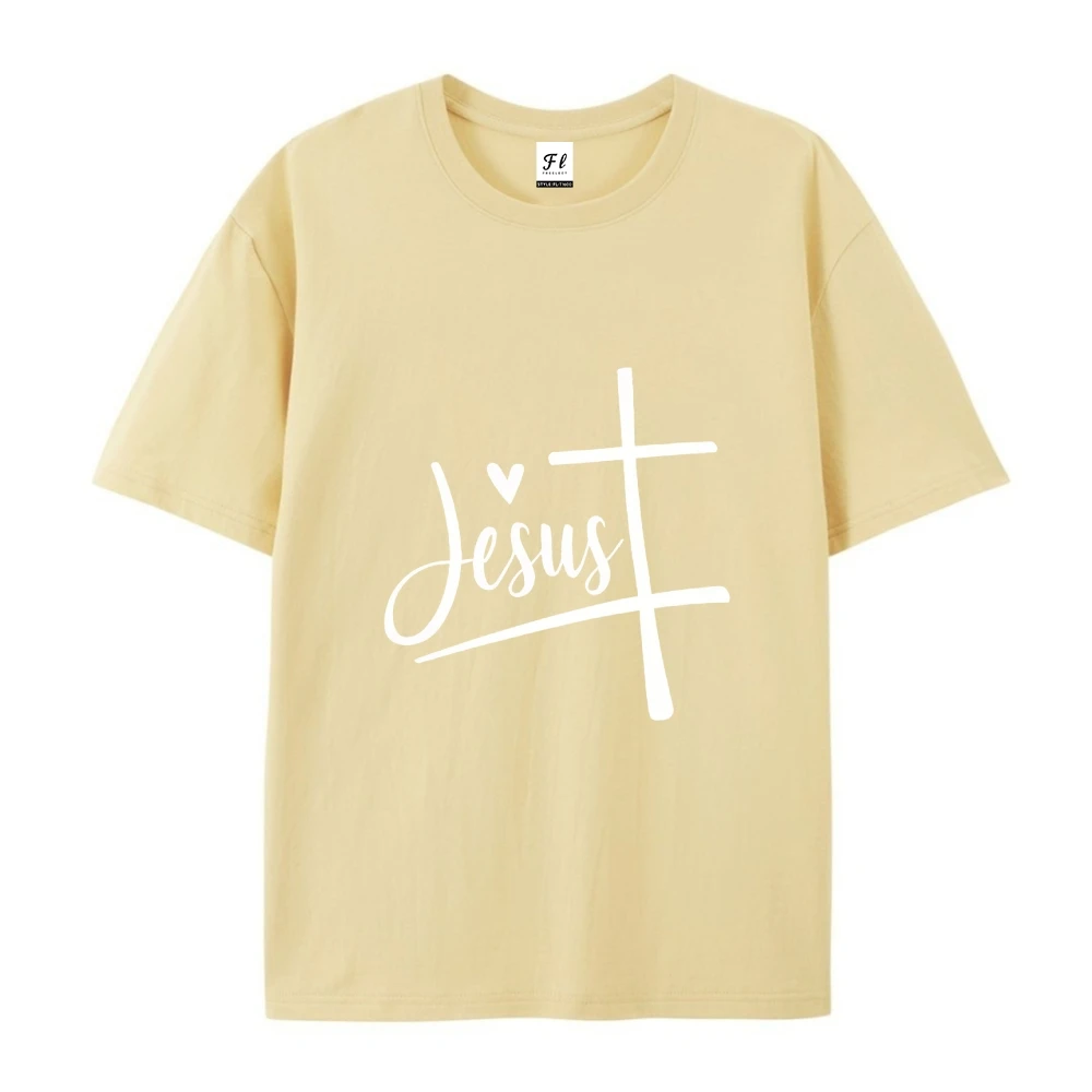 Camiseta Homme Harajuku, venta al por mayor, camiseta con estampado con dibujo de Jesús, ropa de mujer, manga corta de verano, blanco y negro