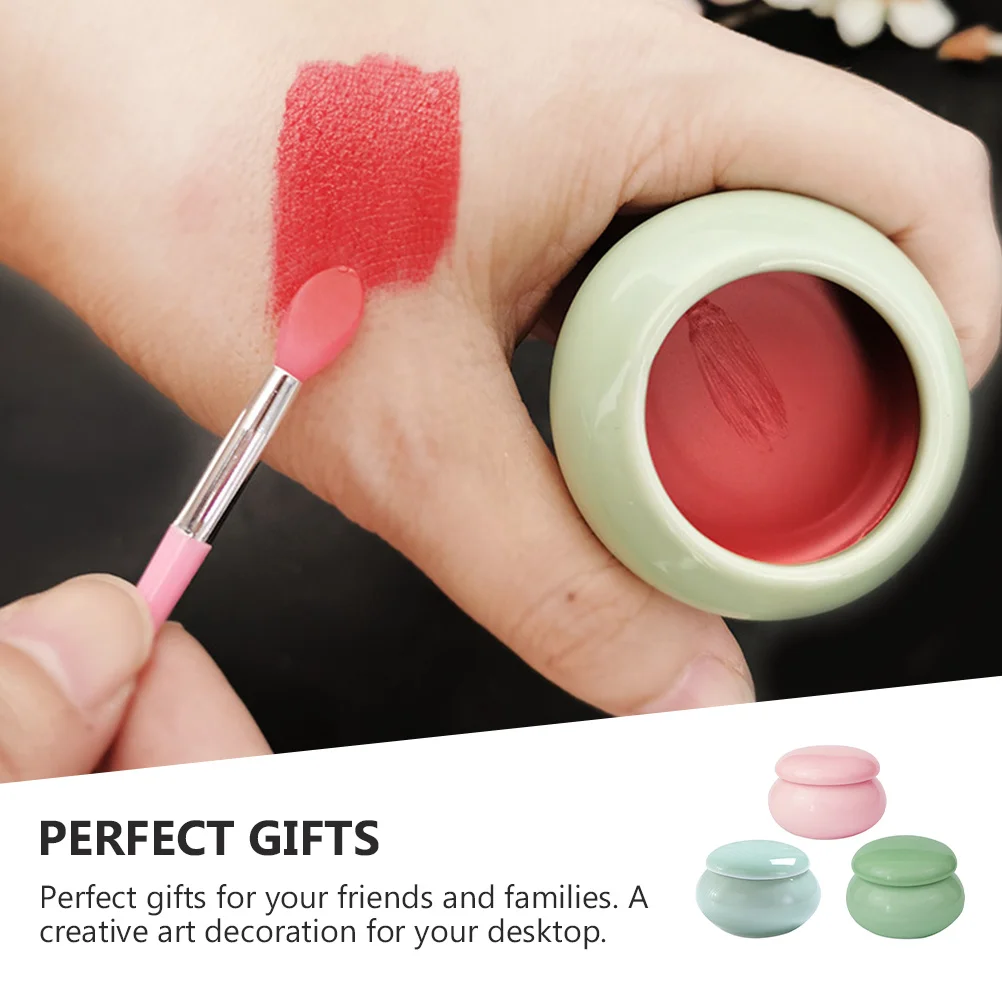 

3Pcs Small Ceramic Containers Quality Material Lip Balm Jars for Cosmetics Storage Travel Cosmetics Jar Lip Balm Jar